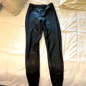 BLack leather leggings from express